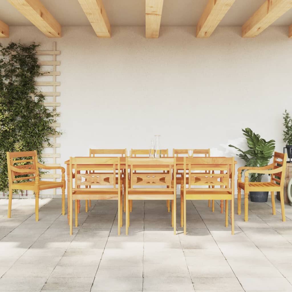 Vidaxl Juego De Comedor Para Jardín 9 Piezas Madera Maciza De Teca_1