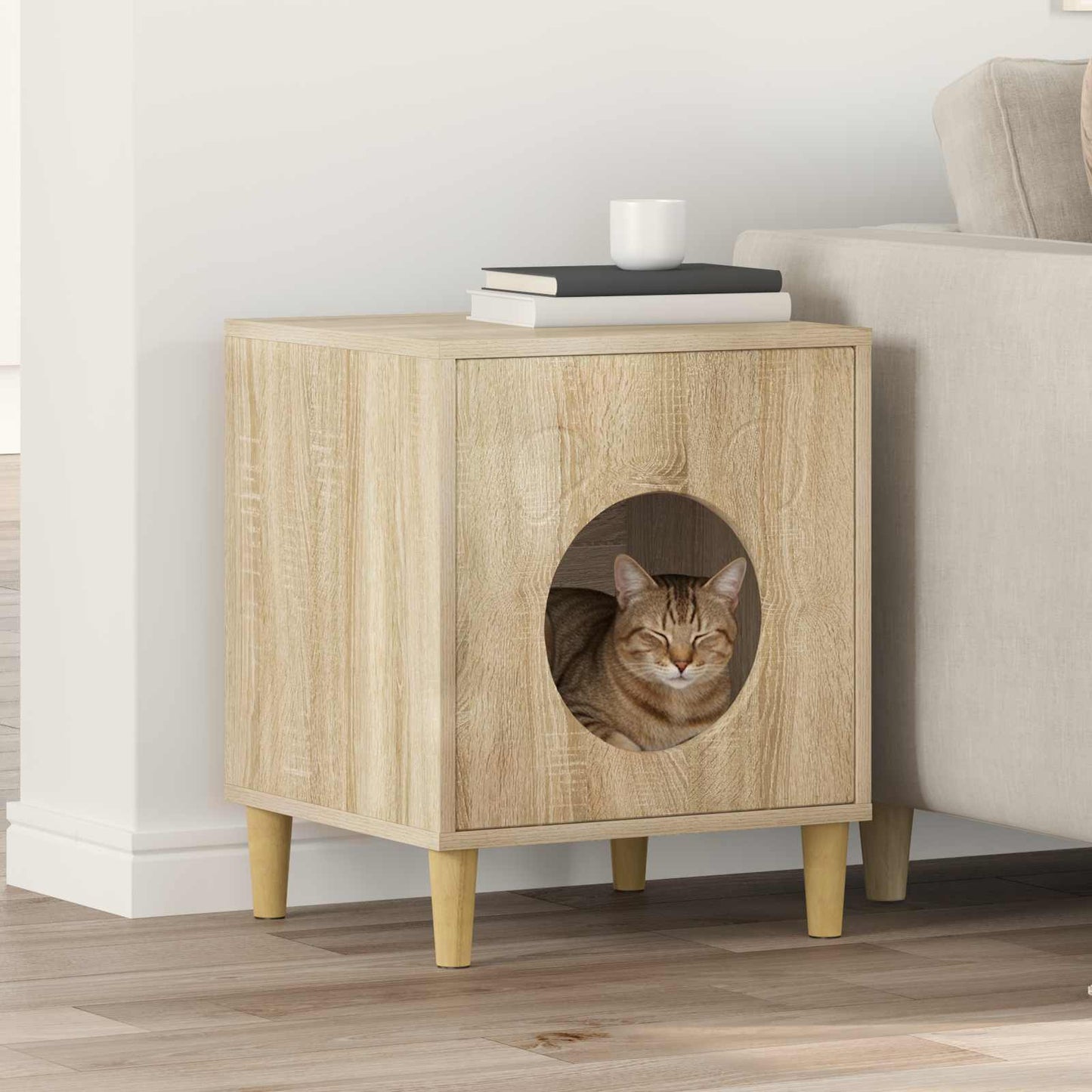 Casa Para Gatos Sonoma 42,5 X 40 X 53 Cm Madera De Ingeniería_1