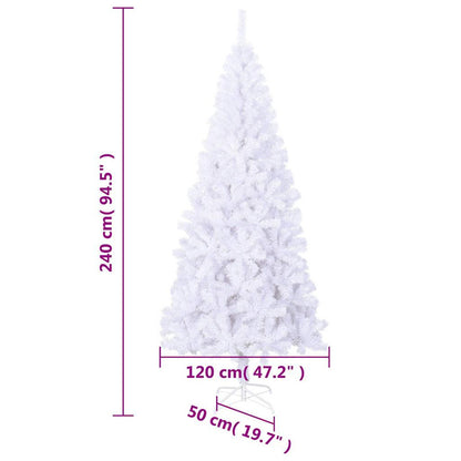 Vidaxl Árbol De Navidad Artificial L 240 Cm Blanco_5