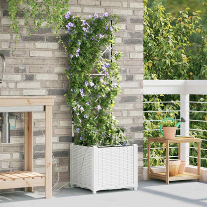 Vidaxl Jardineras Blanco 40 X 40 X 142 Cm Acero_1