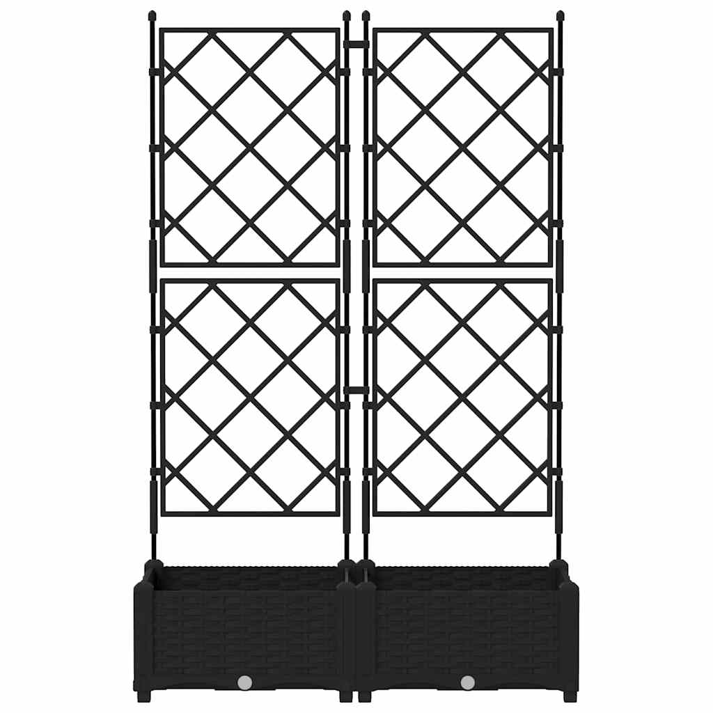 Macetero De Jardín 2 Uds. Negro 80 X 40 X 125,5 Cm Pp_4