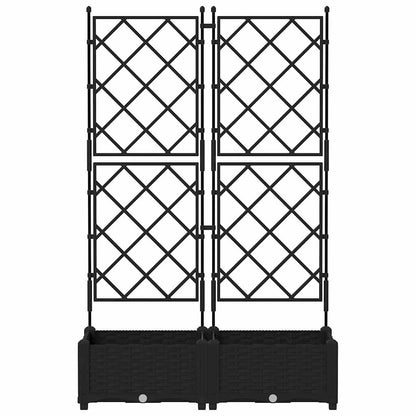 Macetero De Jardín 2 Uds. Negro 80 X 40 X 125,5 Cm Pp_4