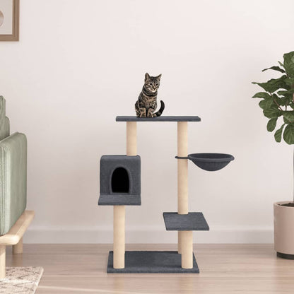 Vidaxl Rascador Para Gatos Con Postes De Sisal Gris Oscuro 82,5 Cm_1