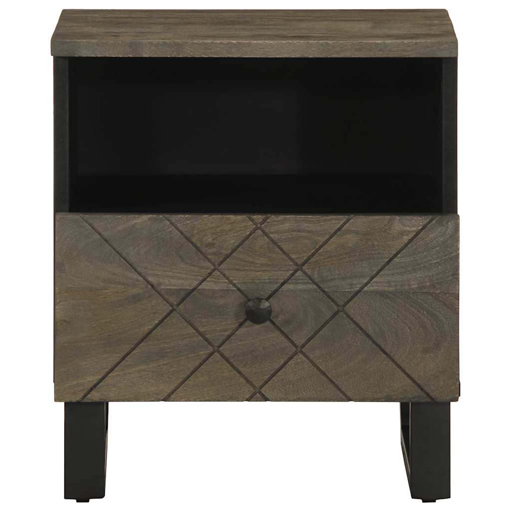 Mesitas De Noche 2 Uds Madera Maciza De Mango Negro 40x33x46 Cm_2