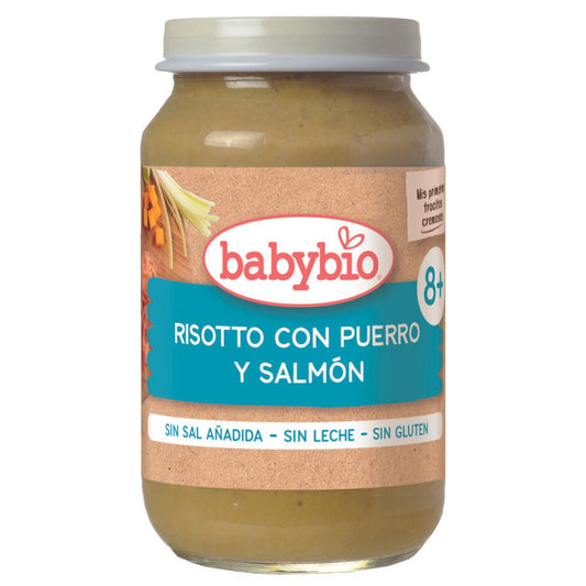 Tarrito de Risotto con Puerros y Salmón Babybio 200 g