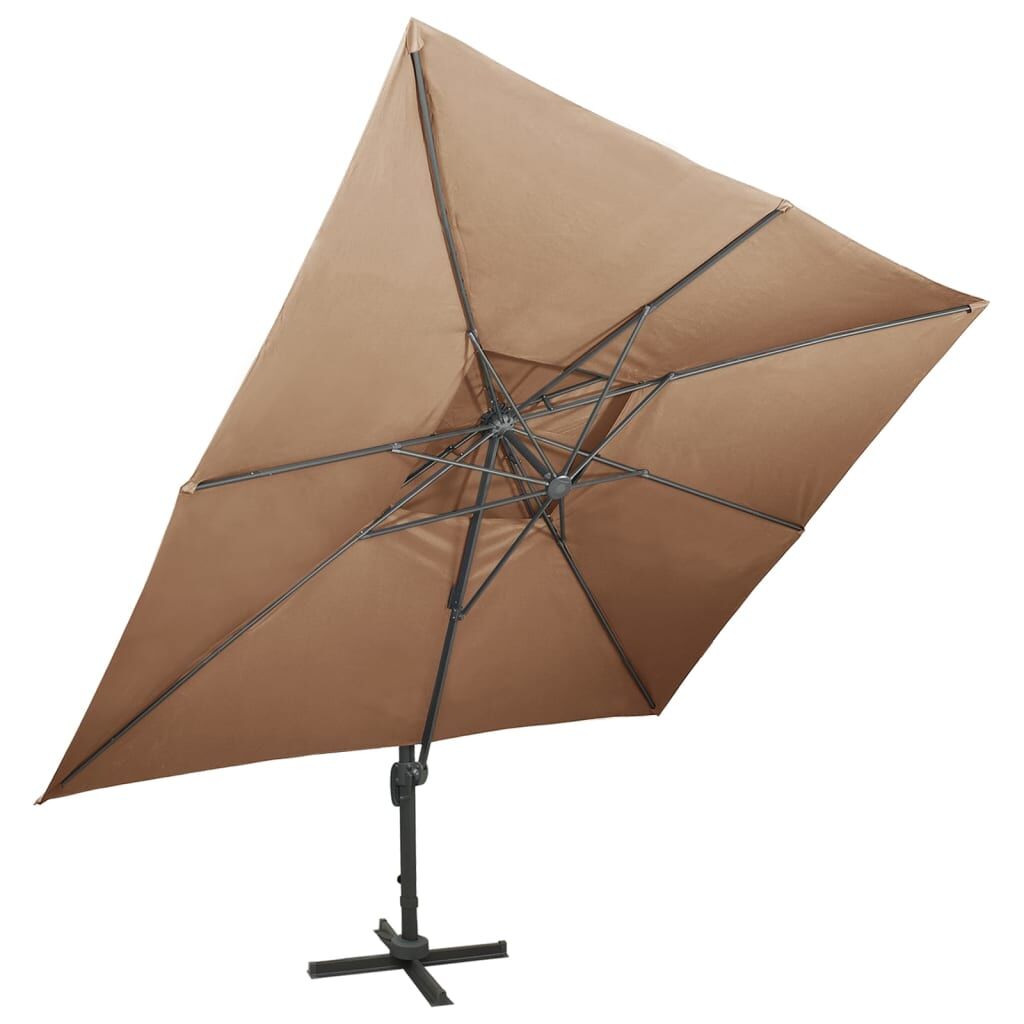 Vidaxl Sombrilla Jardín Voladiza Con Cubierta Doble Taupe 400x300 Cm_1