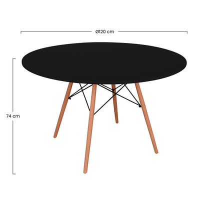 Mesa Redonda De Comedor Estilo Nórdico 74x120cm Thinia Home_4