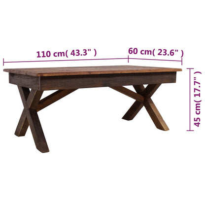 Mesa De Centro Madera Reciclada Mixta 110x60x45 Cm._4