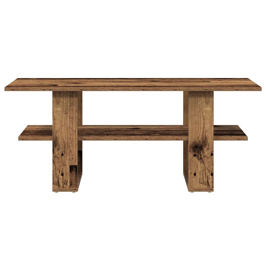 Mesa De Centro Madera Ingeniería Madera Envejecida 102x55x42 Cm_2