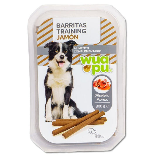 Snack Barritas Húmedas Ricas En Jamón Wuapu Training Jamon, Caja 800gr (75u Aprox)_0