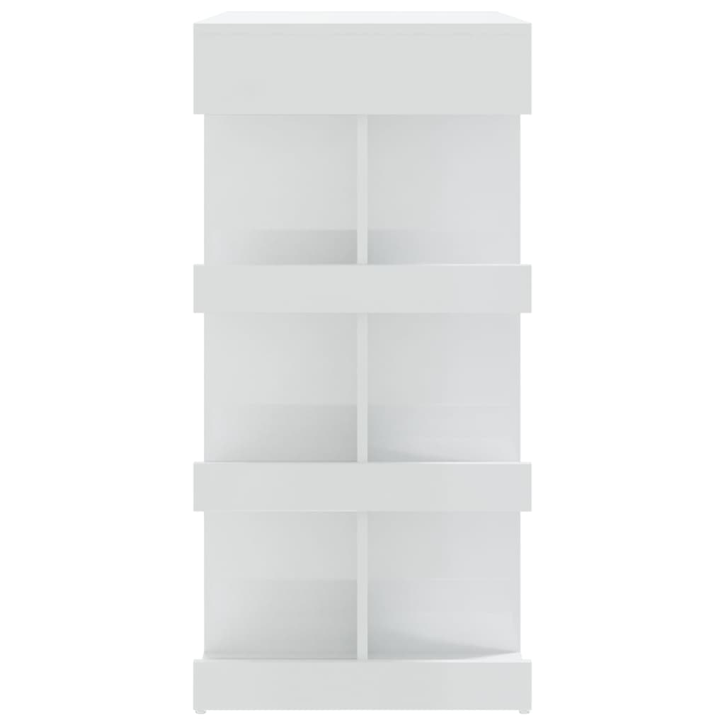 Mesa Bar Con Estante Aglomerado Blanco Brillo 100x50x101,5 Cm_4