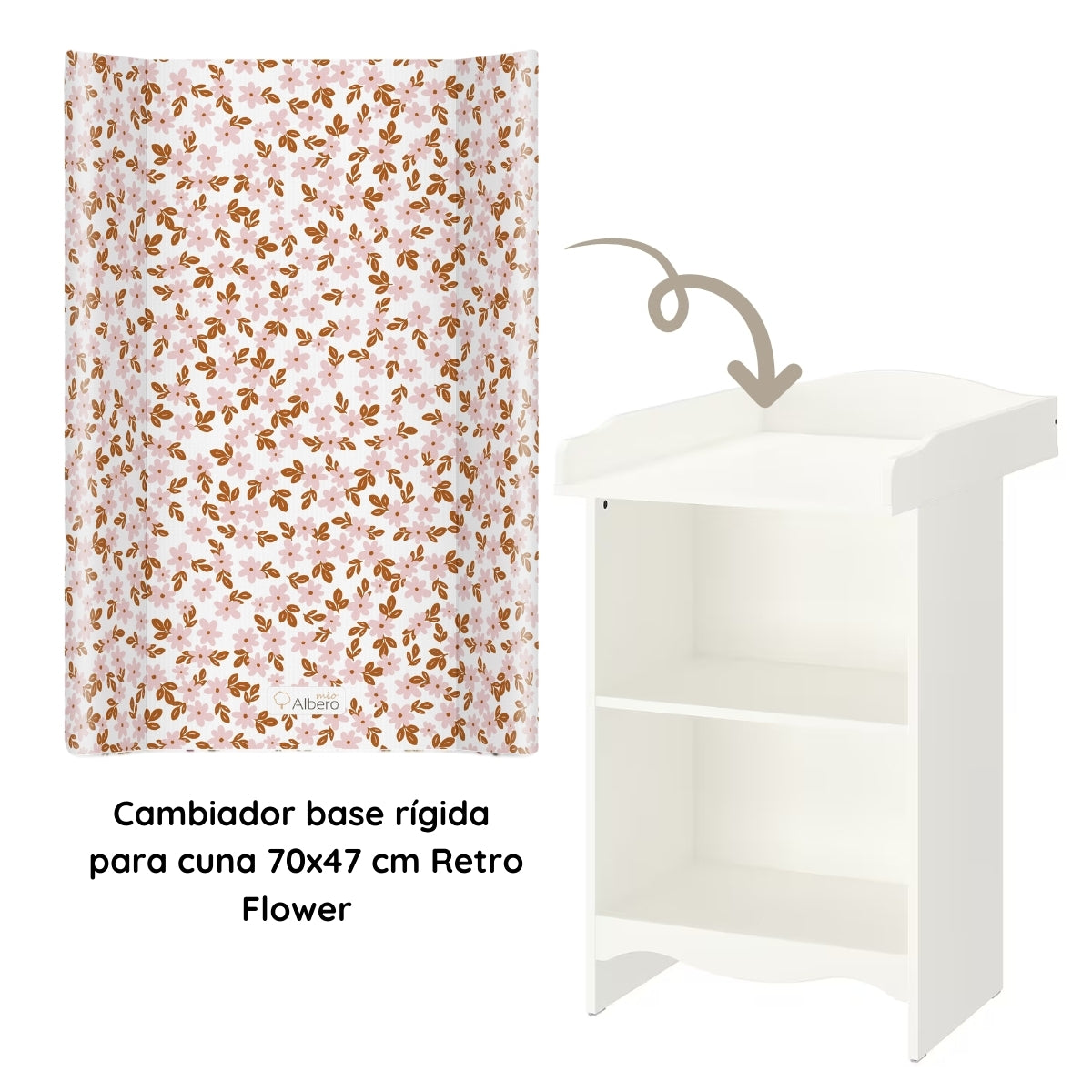Cambiador Base Rígida Para Cuna 70x47 Retro Flower