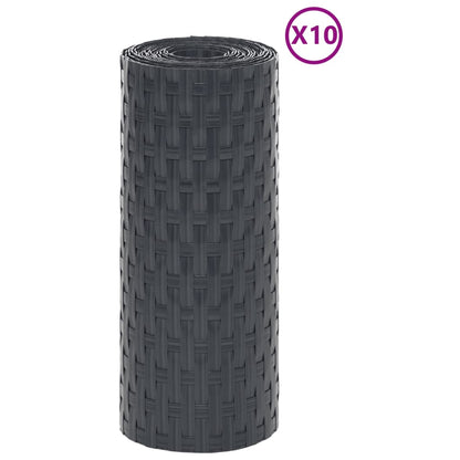 Toldos Para Balcón 10 Uds Ratán Sintético Antracita 255x19 Cm / Vetonek_0