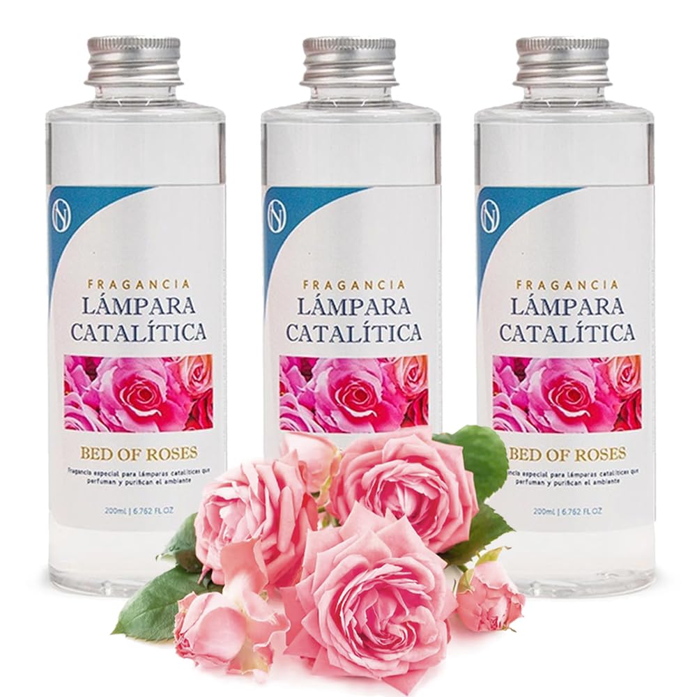 Pack 3x Fragancia Lámpara Catalítica 200ml: Aroma Bed Of Roses - Disfruta Tu Aroma Favorito Durante Más Tiempo_0