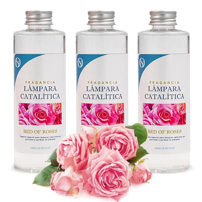 Pack 3x Fragancia Lámpara Catalítica 200ml: Aroma Bed Of Roses - Disfruta Tu Aroma Favorito Durante Más Tiempo_0