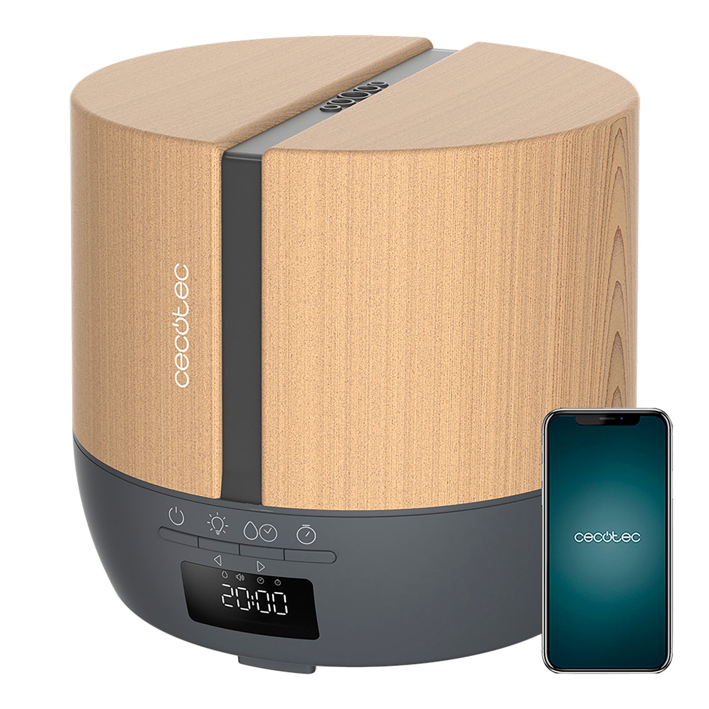 Cecotec Humidificador Difusor De Aroma Purearoma 550 Connected Grey Woody_0