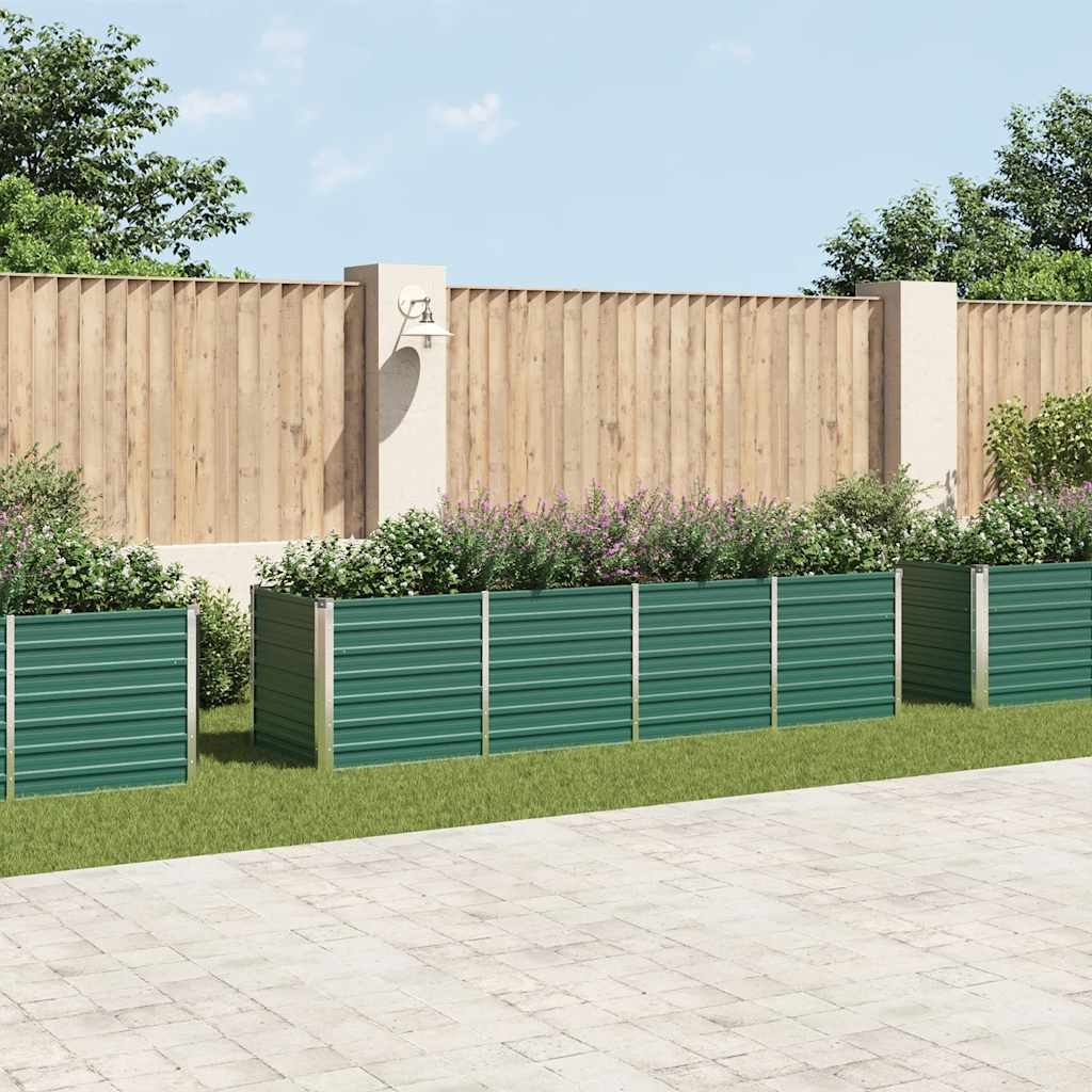 Arriate De Jardín De Acero Galvanizado Verde 320x80x77 Cm_1