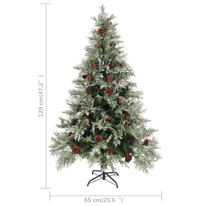 Vidaxl Árbol De Navidad Con Luces Y Piñas Pvc Pe Verde 120 Cm_2