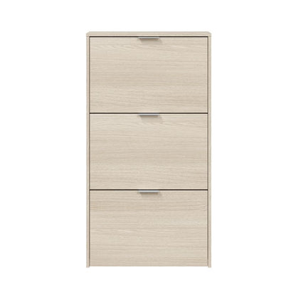 Zapatero Moderno De 3 Puertas Melamina, Roble, 60 X 113 X 22cm_1