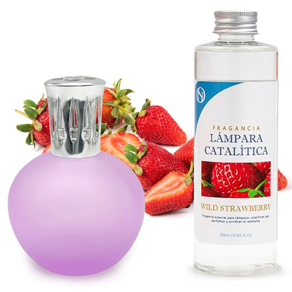 Lámpara Catalítica Fucsia Mate + Aroma Wild Strawberry 200ml - Elimina Malos Olores, Impurezas Y Perfuma_0