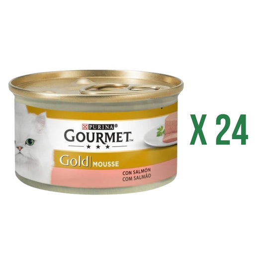 Pack 24 x GOURMET GOLD Mousse Comida húmeda Salmon 85 g