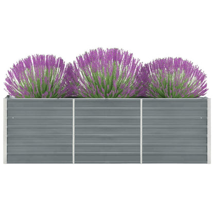 Arriate Elevado De Jardín Acero Galvanizado Gris 240x40x77 Cm_2