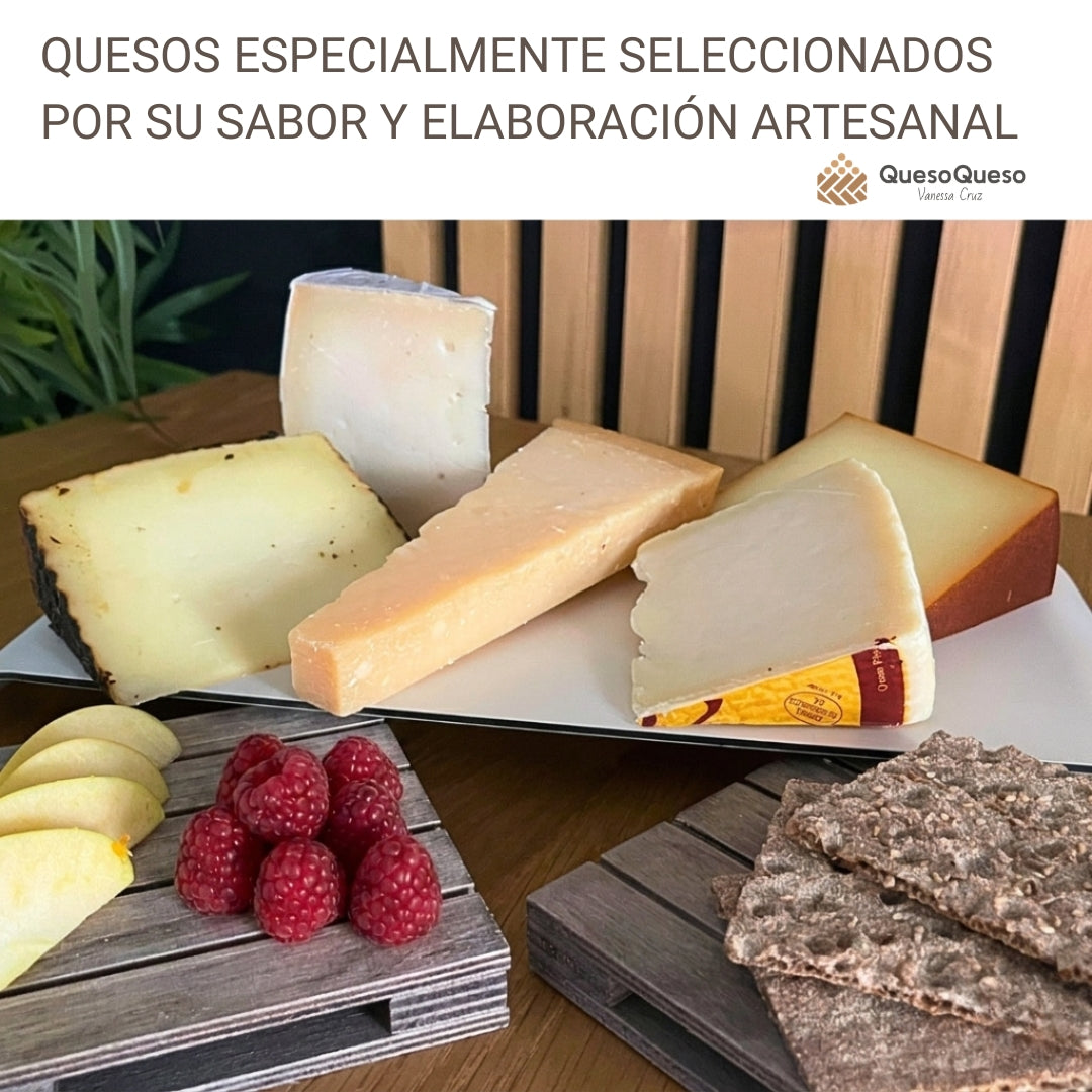 Caja De Quesos Gourmet Regalo | 5 Cuñas Queso Parmesano, Payoyo, Idiazabal, Andaluz Y Con Miel Y Orégano_3