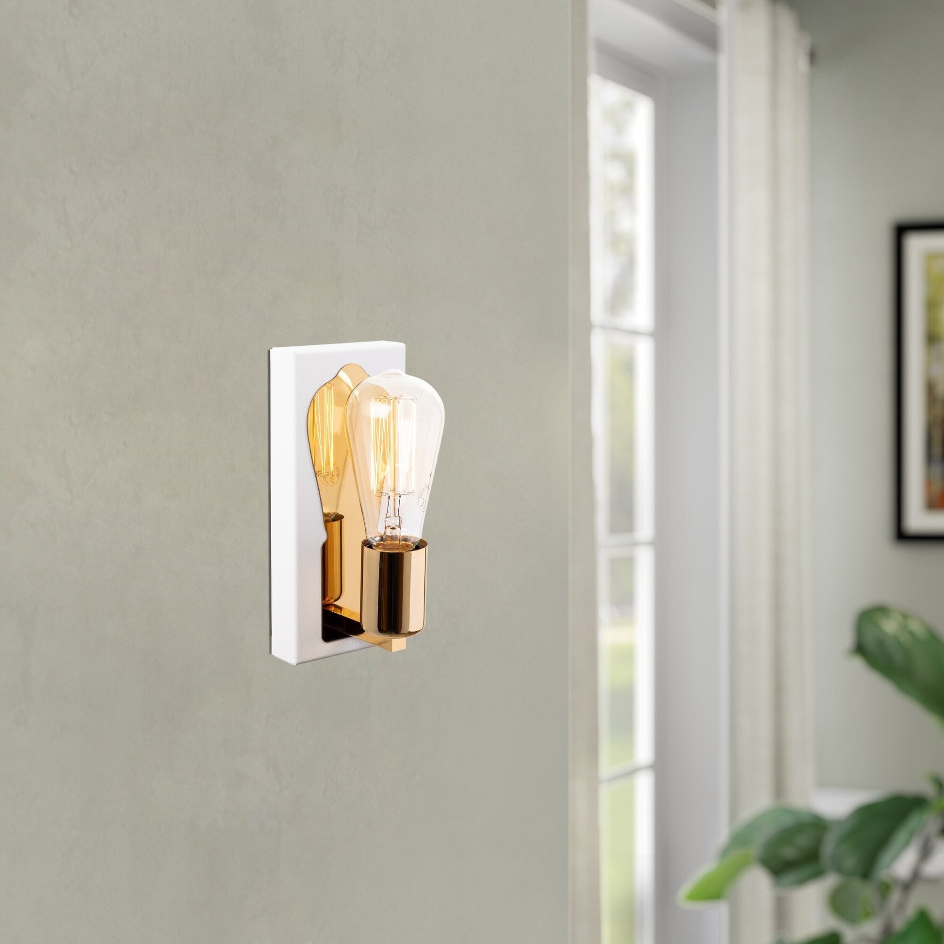 Aplique De Pared, Hierro , Blanco, 9x10x21, Casquillo 3 X E 27 Max 40 W_5