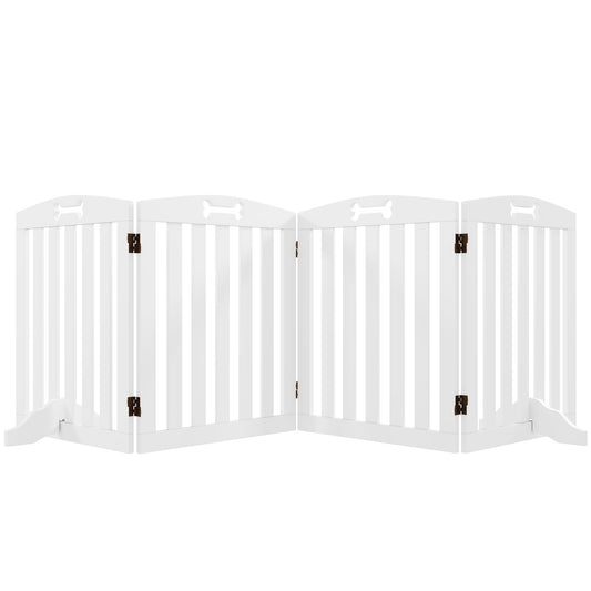 Pawhut Barrera De Seguridad Para Perros Plegable Con Pies Extraíbles Blanco_0