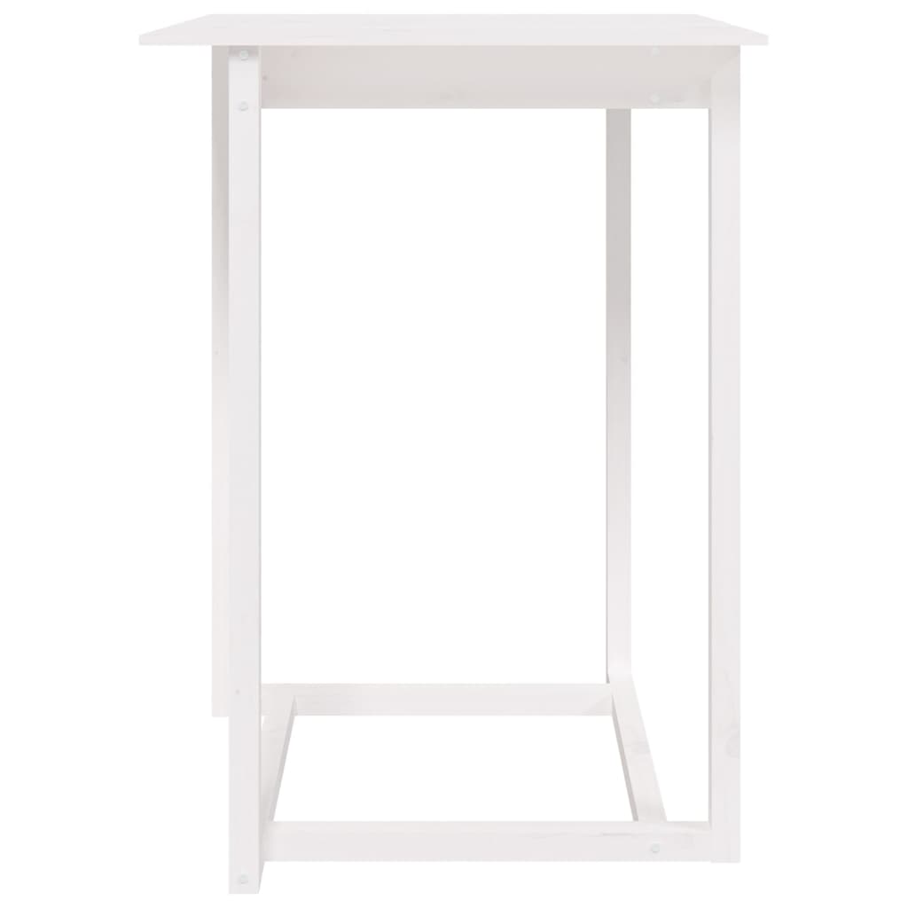 Mesa Alta De Bar Madera Maciza De Pino Blanca 80x80x110 Cm_1