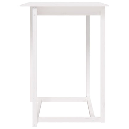 Mesa Alta De Bar Madera Maciza De Pino Blanca 80x80x110 Cm_1