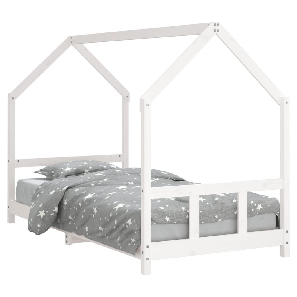 Vidaxl Estructura De Cama Para Niños Madera De Pino Blanco 90x190 Cm_0