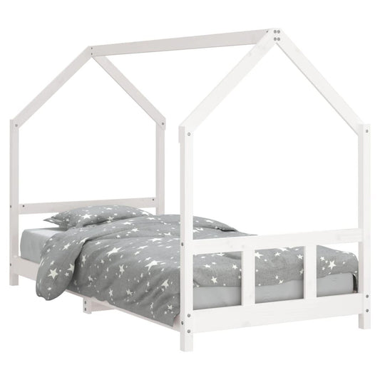 Vidaxl Estructura De Cama Para Niños Madera De Pino Blanco 90x190 Cm_0