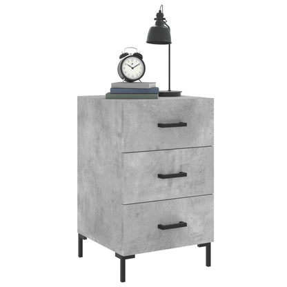 Mesita De Noche Madera De Ingeniería Gris Hormigón 40x40x66 Cm_1