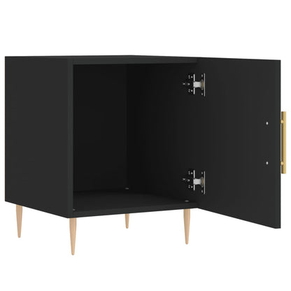 Mesita De Noche Madera De Ingeniería Negro 40x40x50 Cm_3