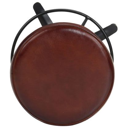 Taburetes De Barra De Cocina 2 Unidades Cuero Auténtico 76 Cm_2