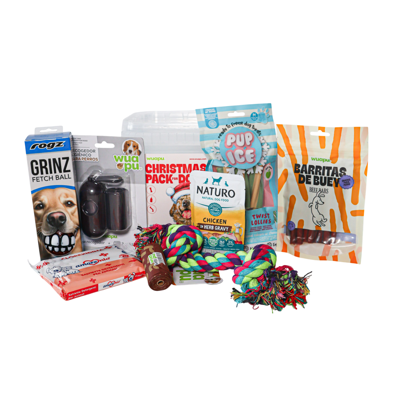 Christmas Pack Para Perro De Wuapu Con Snacks, Juguetes Y Alimento Húmedo_0