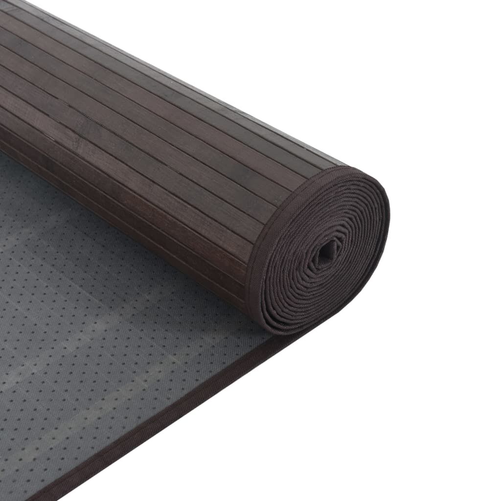 Vidaxl Alfombra Cuadrada Bambú Marrón Oscuro 100x100 Cm_4