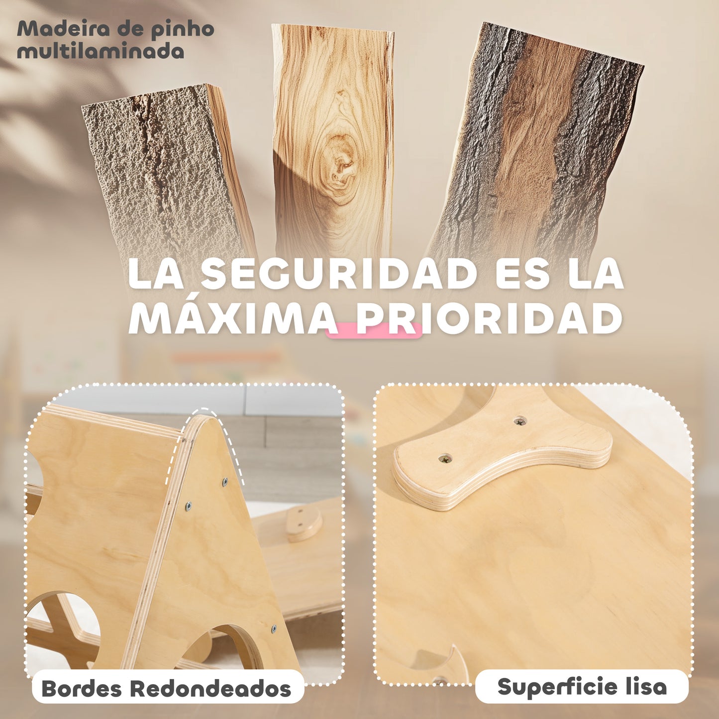 Aiyaplay Triángulo De Escalada De Madera 8 En 1 175x59,5x60 Cm Natural_4