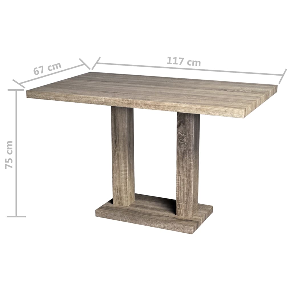 Mesa De Salón Comedor Rectangular De Mdf Apariencia De Roble_4