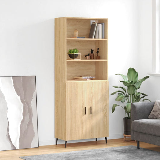 Aparador Alto Madera Contrachapada Color Roble 69,5x34x180 Cm_0