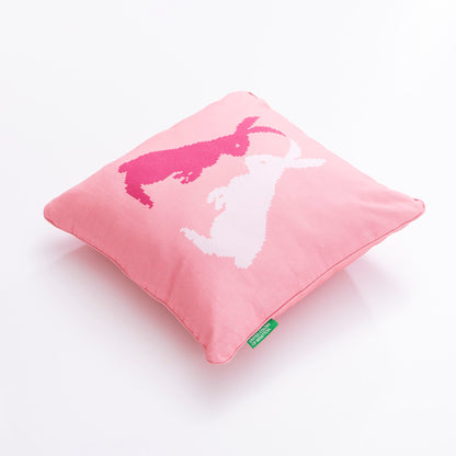 Cojin 40x40cm Relleno 300gr Poliester 100% Algodon Canvas 300gsm Conejo Rosa Benetton_1