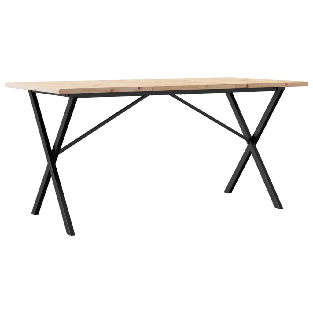 Mesa De Comedor Marco X Madera Maciza Pino Acero 140x80x75,5 Cm_4