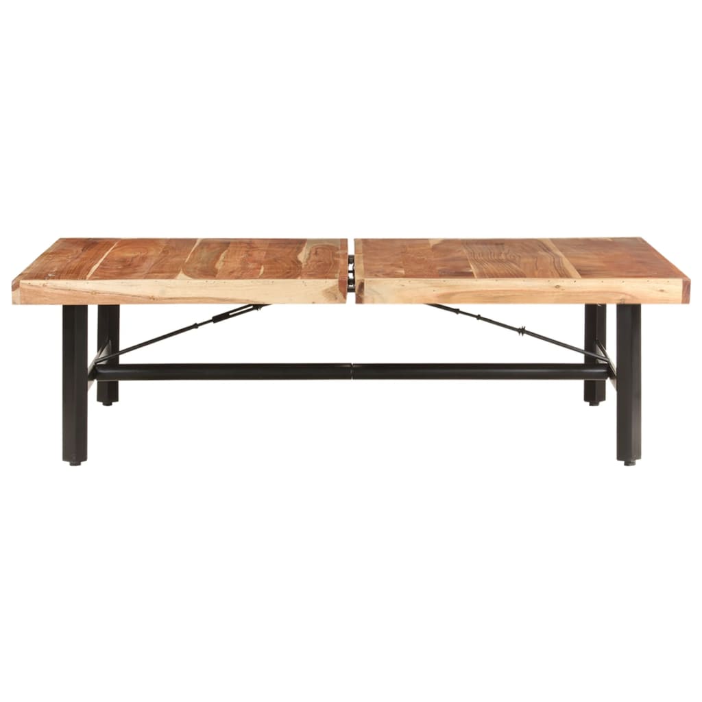 Mesa De Centro De Madera Maciza De Acacia 142x90x42 Cm_0