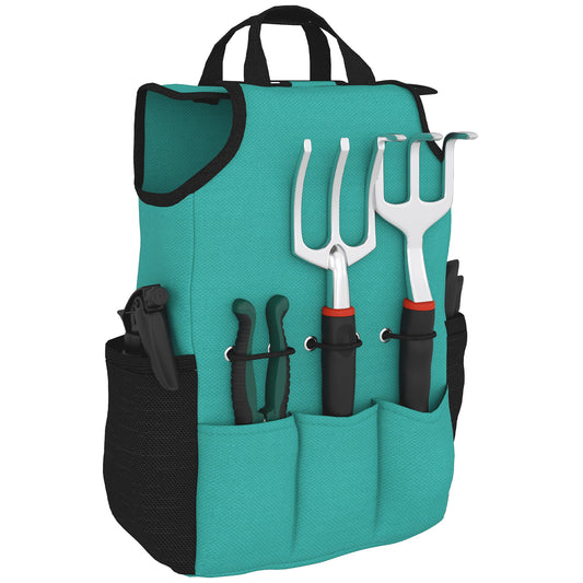 Outsunny Juego De Herramientas Jardinería De 9 Piezas De Aluminio Con Bolsa_0