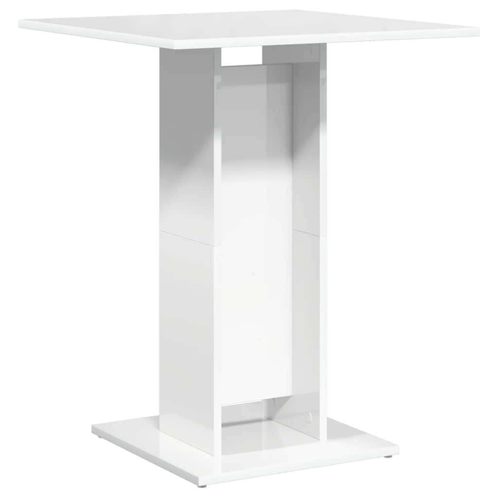 Mesa De Bistró Madera Contrachapada Blanco Brillo 60x60x75 Cm_4