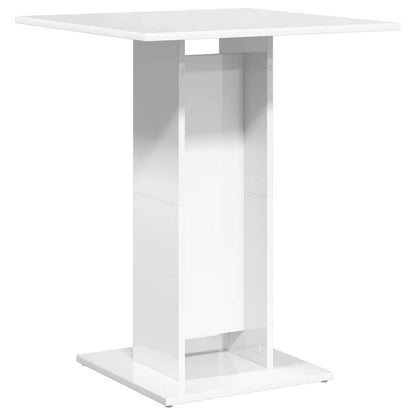 Mesa De Bistró Madera Contrachapada Blanco Brillo 60x60x75 Cm_4