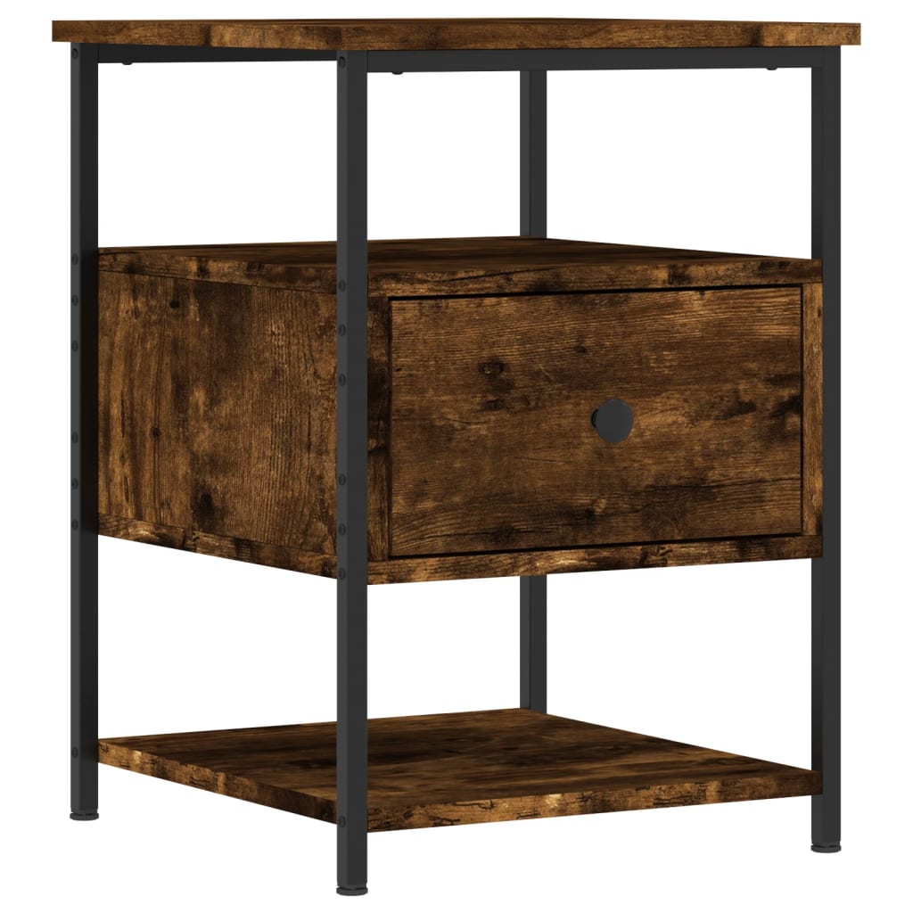 Mesita De Noche Madera De Ingeniería Roble Ahumado 40x42x56 Cm_0