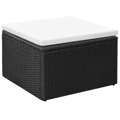 Vidaxl Set De Muebles De Jardín 4 Pzas Ratán Sintético Negro Y Blanco_4