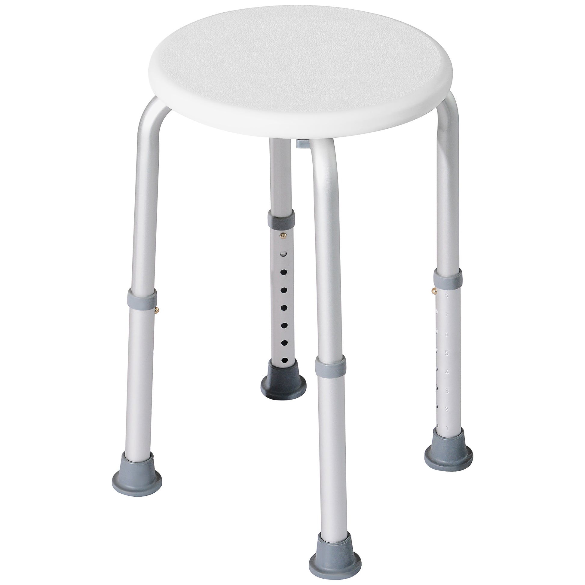 Homcom Taburete De Ducha Con Altura Regulable Antideslizante Carga 136 Kg_0